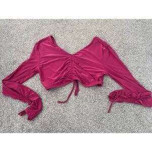 Tiger Friday Maroon Long Sleeve NWOT Adult Large Ballet Crop LL
